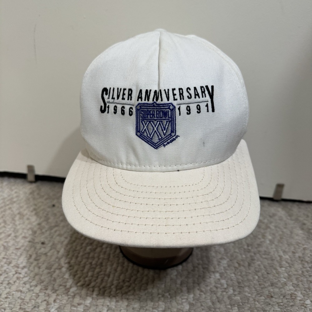 VTG Super Bowl XXV SILVER ANNIVERSARY AJD Hat Bills Giants 1991 Made in USA